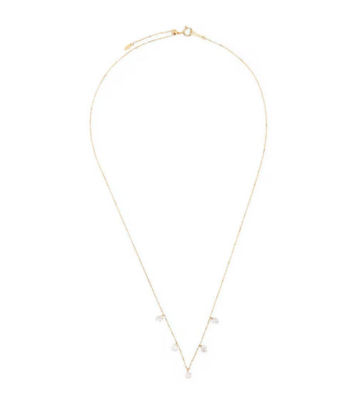 PERSEE Yellow Gold and Diamond 5 - Stone Danae Necklace | 黃金鑽石五顆石頸鍊 (金色) - LondonKelly 英國名牌代購