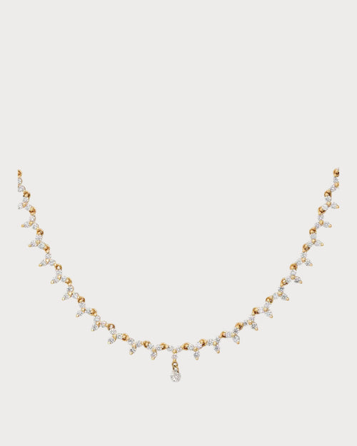PERSEE Yellow Gold and Diamond Triangle Tennis Necklace | 黄金钻石三角网球项链 (黄金) - LondonKelly 英国名牌代购