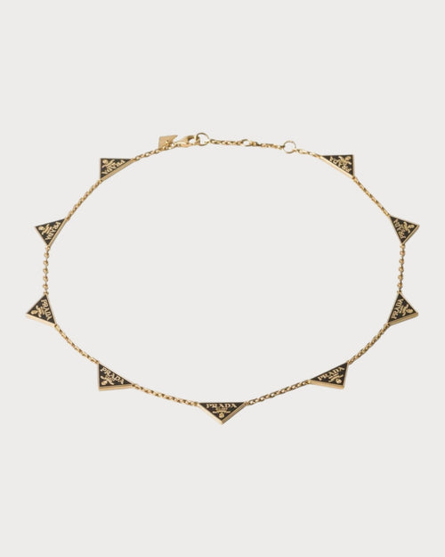 PRADA 1IC081 Enameled Metal Necklace | 普拉达 颈链 (金色) - LONDONKELLY 英国名牌代购