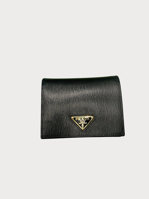 PRADA Small Flap Leather Wallet | 普拉达 银包 (黑色)