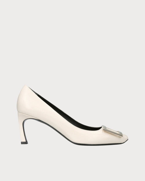ROGER VIVIER Trompette Metal Buckle Pumps | RV 高跟鞋 (白色) - LondonKelly 英國名牌代購