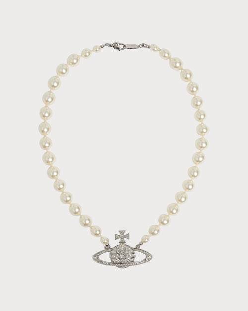 VIVIENNE WESTWOOD Bas Relief Silver - Tone Brass, Pearl and Swarovski Crystal Necklace | 西太后 珍珠頸鏈 (多色) - LondonKelly 英國名牌代購