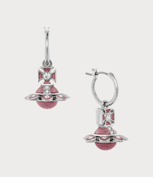 VIVIENNE WESTWOOD Capucine Light Rose Enamel Earrings | 西太后 耳環 (多色) - LONDONKELLY 英國名牌代購