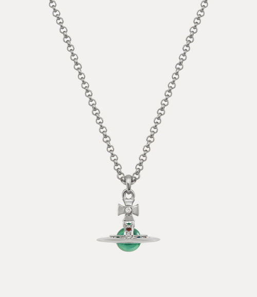 VIVIENNE WESTWOOD New petite orb pendant | 西太后 頸鏈 (銀綠色) - LondonKelly 英國名牌代購