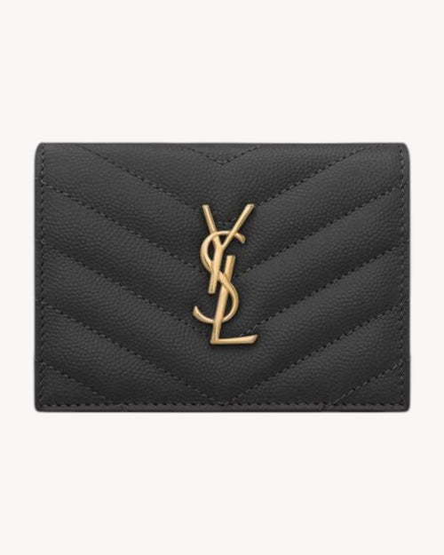 YSL SAINT LAURENT Cassandre Matelasse Flap Card Case In Grain Leather | 聖羅蘭 銀包 (多色) - LONDONKELLY 英國名牌代購