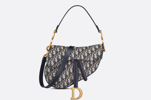 CHRISTIAN DIOR Saddle Bag with Strap | 迪奧 馬鞍袋 (藍色老花) - LONDONKELLY