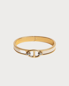 HERMES Mini Clic Chaine d'Ancre Bracelet | 愛馬仕 金色手鐲 (迷你/White)