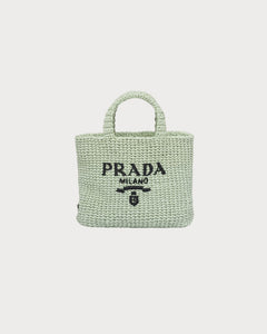 PRADA Small Raffia Tote Bag | 普拉達 草編袋 (Aqua)