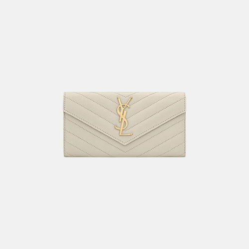 YSL Cassandre Matelasse LARGE Flap Grain Leather Wallet (Many Colours) - LONDONKELLY