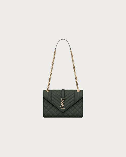 YSL Envelope MEDIUM Grain Leather Chain bag (Many Colours) - LONDONKELLY