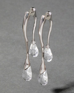 ALEXIS BITTAR Lucite Silver Front Back Double Drop Earring | 耳环(多色) 