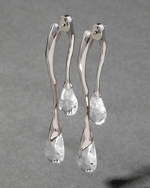 ALEXIS BITTAR Lucite Silver Front Back Double Drop Earring | 耳环(多色) 