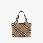BURBERRY Small Check Tote Sand | 博柏利 手袋 (細碼/啡色)
