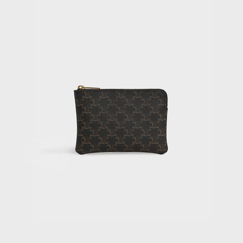 CELINE Coin Purse In Triomphe Canvas | 赛琳 银包 (棕色)