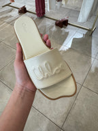 CHLOE Western Slides Leather(White)