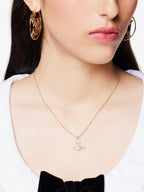 VIVIENNE WESTWOOD Carmela Brass and Cubic Zirconia Necklace | Queen Mother Necklace (Gold)