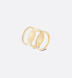 CHRISTIAN DIOR Dior Code Ring Set Gold-Finish Metal | Dior set of 3 rings (multi-color)