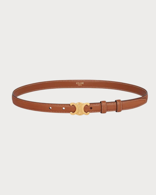 CELINE Small 18MM Triomphe Belt in Natural Calfskin | 賽琳 皮帶 (啡色)