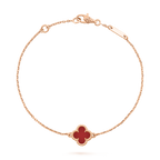 VAN CLEEF & ARPELS Sweet Alhambra Carnelian Bracelet | 梵克雅寶 紅玉髓手鏈 (玫瑰金)