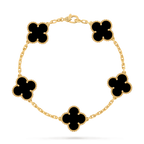 VAN CLEEF & ARPELS Vintage Alhambra Onyx Bracelet | 梵克雅寶 縞瑪瑙手鍊 (黃金)