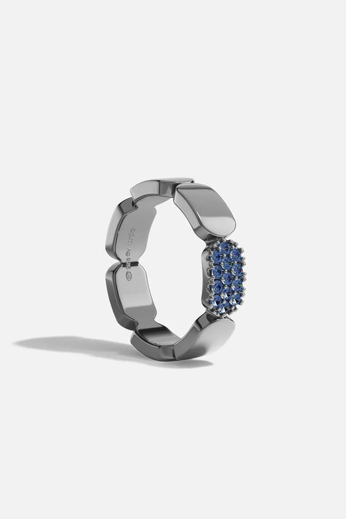 APM MONACO A22934KBR Blue Dainty Silver Ring | 精緻銀戒指 (深灰色) - LondonKelly 英國名牌代購