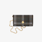BURBERRY Check Chain Strap Wallet | 博柏利 銀包連鏈帶 (深啡色) - LondonKelly 英國名牌代購