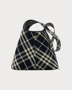 BURBERRY Check Shoulder Bag Black Canvas & Leather(Small/Black) - LONDONKELLY 英國名牌代購