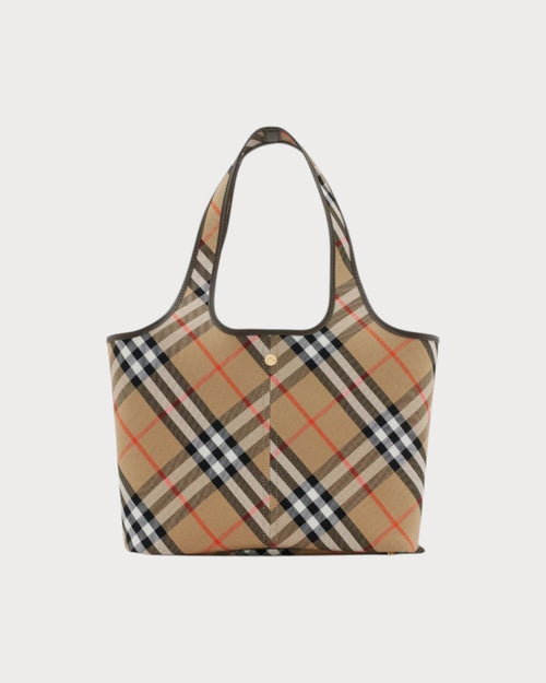 BURBERRY Check Tote Sand Leather(Small/Brown) - LONDONKELLY 英國名牌代購