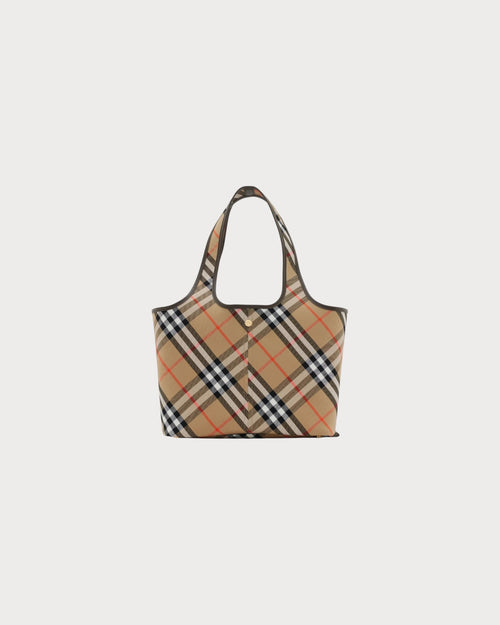 BURBERRY Small Check Tote Sand | 博柏利 手袋 (細碼/啡色) - LondonKelly 英國名牌代購