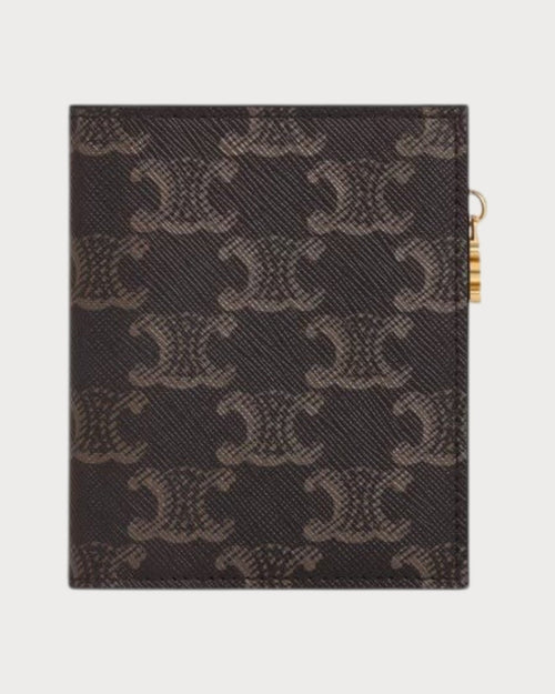 CELINE Compact Wallet Triomphe Charms In Triomphe Canvas | 赛琳 银包 (啡色) - LONDONKELLY 英国名牌代购