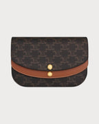 CELINE Duo Wallet On Strap In Triomphe Canvas And Calfskin | 赛琳 银包运肩带 (啡色) - LONDONKELLY 英国名牌代购