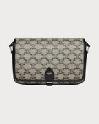 CELINE Men's Small Folco Messenger in Grained Calfskin (Ecru) | 賽琳 男仕FOLCO TRIOMPHE標誌印花及牛皮革郵差袋 (米色) - LONDONKELLY 英國名牌代購