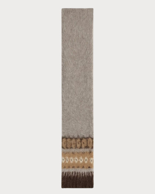 CELINE Scarf brushed fair isle alpaca wool(Natural) - LONDONKELLY 英國名牌代購