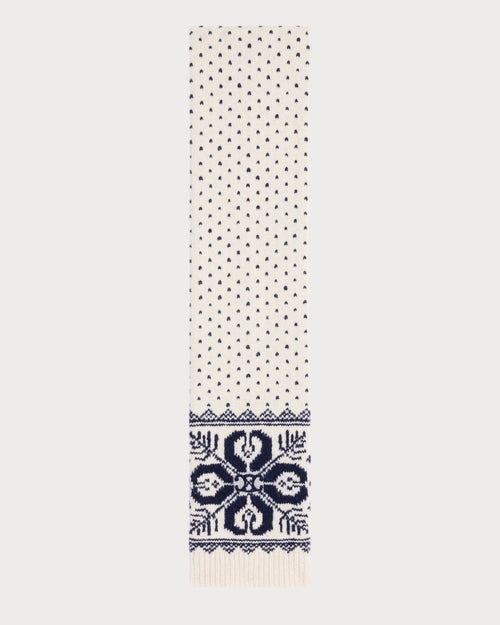 CELINE Scarf Fair Isle Wool(White) - LONDONKELLY 英國名牌代購