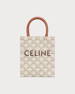 CELINE Vertical Cabas Canvas Tan Triomphe Canvas(Mini/2 Colors) - LONDONKELLY 英国名牌代购