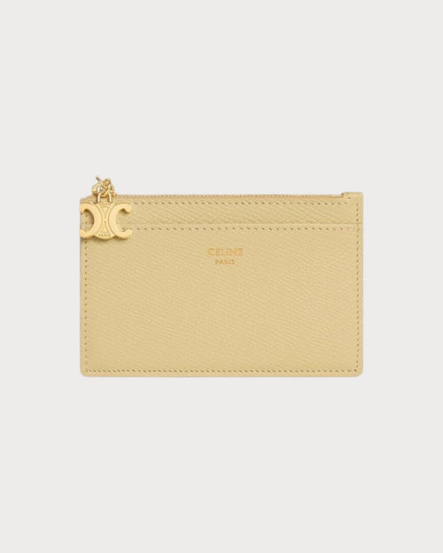 CELINE Zipped Card Holder Triomphe Charms In Grained Calfskin | 赛琳 卡套 (多色) - LONDONKELLY 英国名牌代购