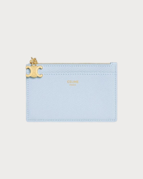 CELINE Zipped Card Holder Triomphe Charms In Grained Calfskin | 赛琳 卡套 (多色) - LONDONKELLY 英国名牌代购
