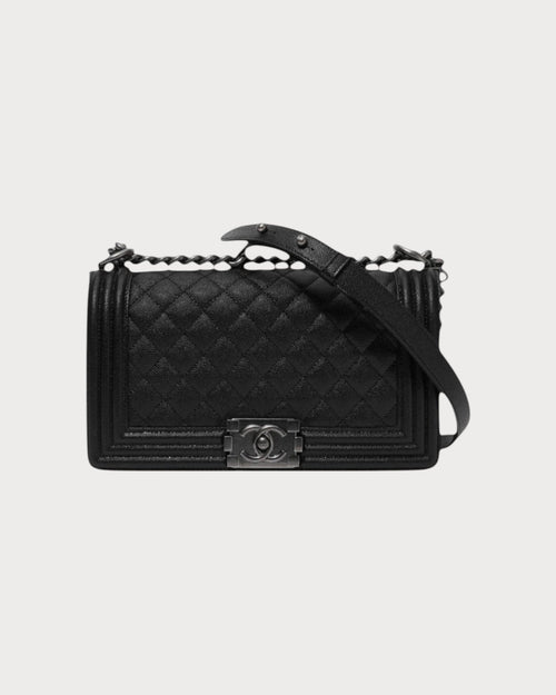 CHANEL A67085 Boy Chanel Grained Calfskin Medium | 香奈兒 手袋 (黑色) - LONDONKELLY 英國名牌代購