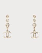 Chanel ABF862 CC Crystal Clip - on Earrings | 香奈兒 金色CC水晶夾式耳環 - LONDONKELLY 英國名牌代購