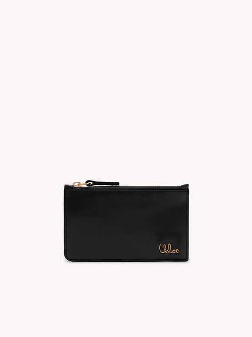 CHLOE Small Chloe Iconic Purse With Card Slots In Shiny Leather | 蔻依 卡套銀包 (黑色) - LondonKelly 英國名牌代購