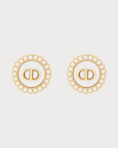 CHRISTIAN DIOR Petit CD Baroque Stud Earrings Gold - Finish Metal | 迪奥 耳环 (多色) - LONDONKELLY 英国名牌代购