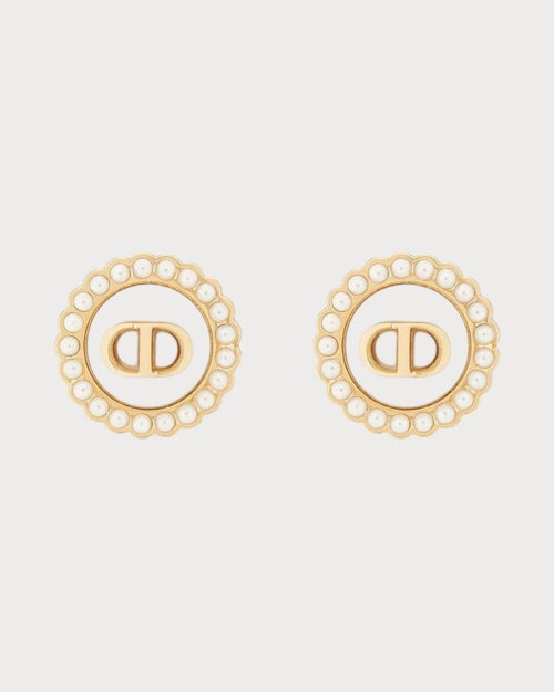 CHRISTIAN DIOR Petit CD Baroque Stud Earrings Gold - Finish Metal | 迪奥 耳环 (多色) - LONDONKELLY 英国名牌代购