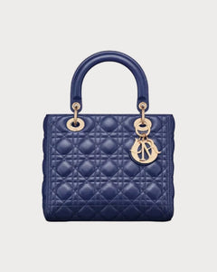 CHRISTIAN DIOR Medium Lambskin Lady Dior Bag | 迪奧 手袋 (Royal Blue)
