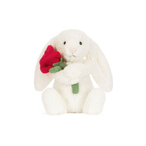 JELLYCAT Cream Bunny with Rose | 奶油色兔子與玫瑰（奶油色） - LondonKelly 英國名牌代購