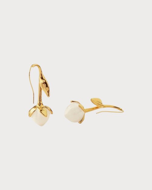 LORO PIANA Linen Flower Bud Earrings | 诺悠翩雅 耳环 (金色) - LONDONKELLY 英国名牌代购