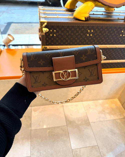 LOUIS VUITTON M46757 Dauphine East West Bag Monogram Reverse Canvas(Brown) - LONDONKELLY 英國名牌代購
