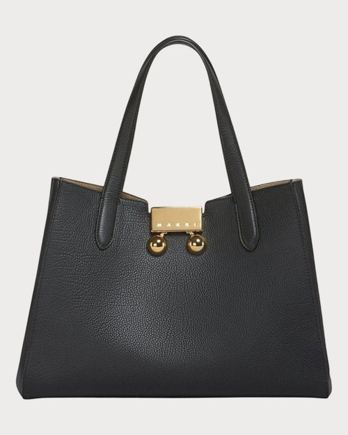 MARNI Black Leather Trunkaroo Tote Handbag(Black) - LONDONKELLY 英國名牌代購