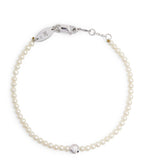 REDLINE White Gold, Diamond and Pearl Bébé Pure Bracelet | 紅繩 珍珠手鏈 (0.1CT/白金色) - LondonKelly 英國名牌代購