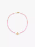 VIVIENNE WESTWOOD Messaline Bead - Design Brass Choker | 西太后 頸鏈 (粉紅色) - LondonKelly 英國名牌代購