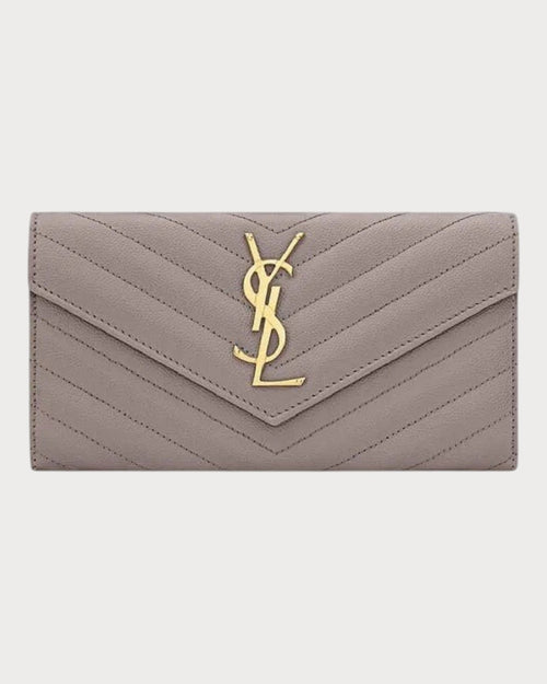 YSL Cassandre Matelasse LARGE Flap Grain Leather Wallet (Many Colours) - LONDONKELLY